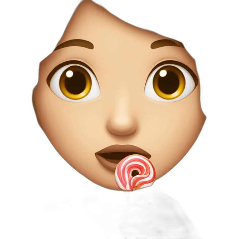 girl eating lolipop while crying emoji