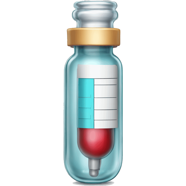 Clear glass insulin vial with blank label  emoji