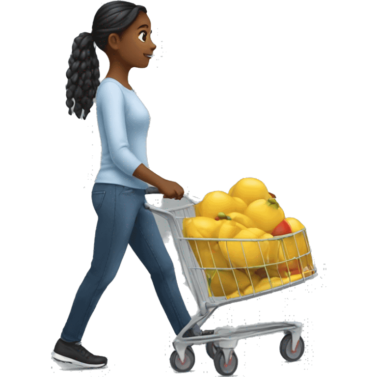 Young woman pushing cart emoji