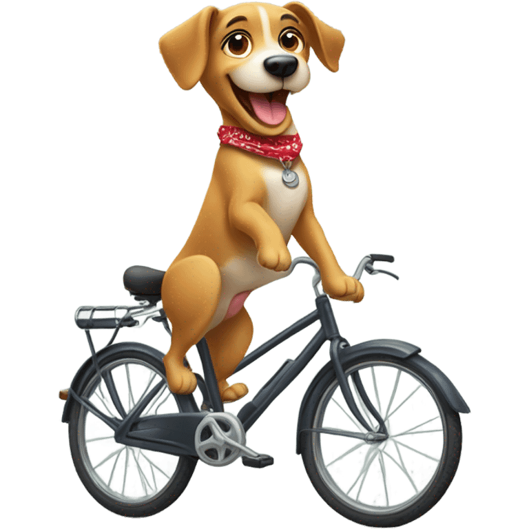 Dog riding a bicycle emoji