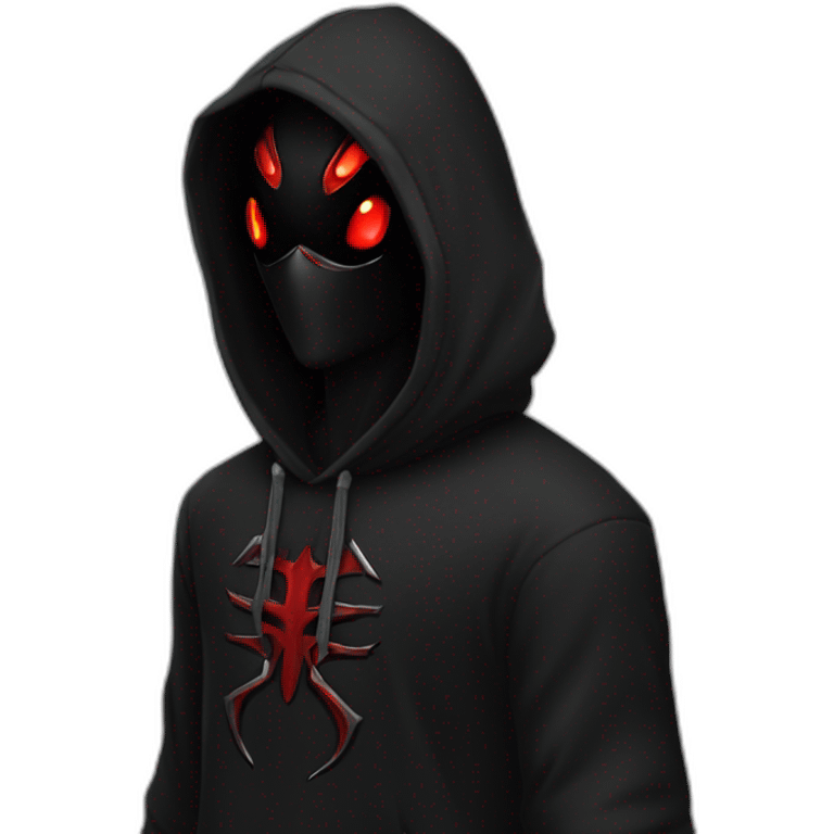 Dominus black hoddie red eyes emoji