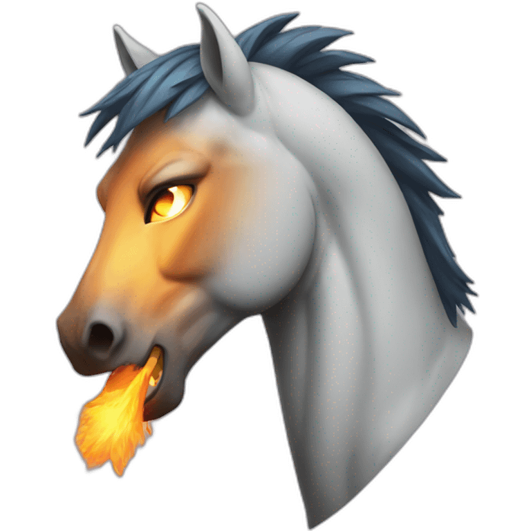 angry burning horse emoji