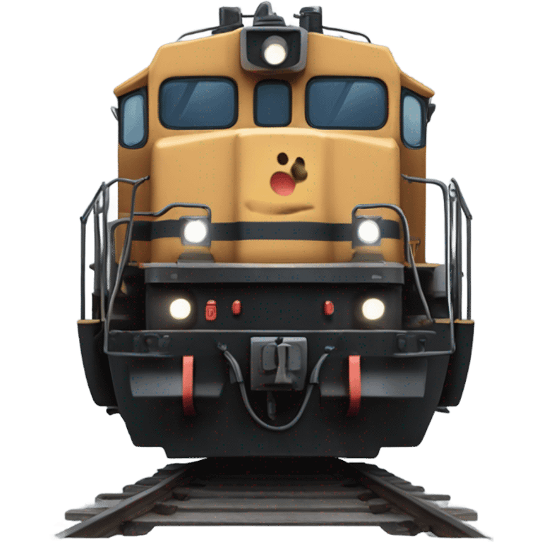 A electric locomotive (With little shiny black Kirby eyes) emoji