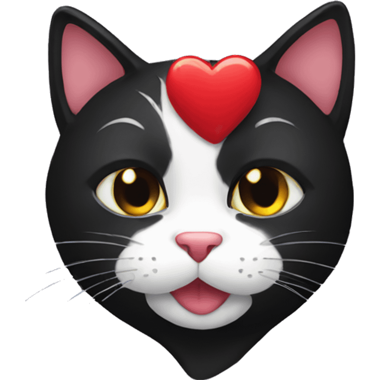 Black cat with heart emoji