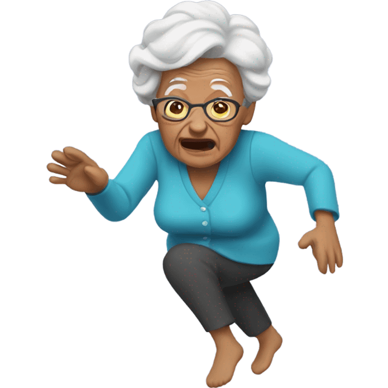 grandma falling emoji emoji