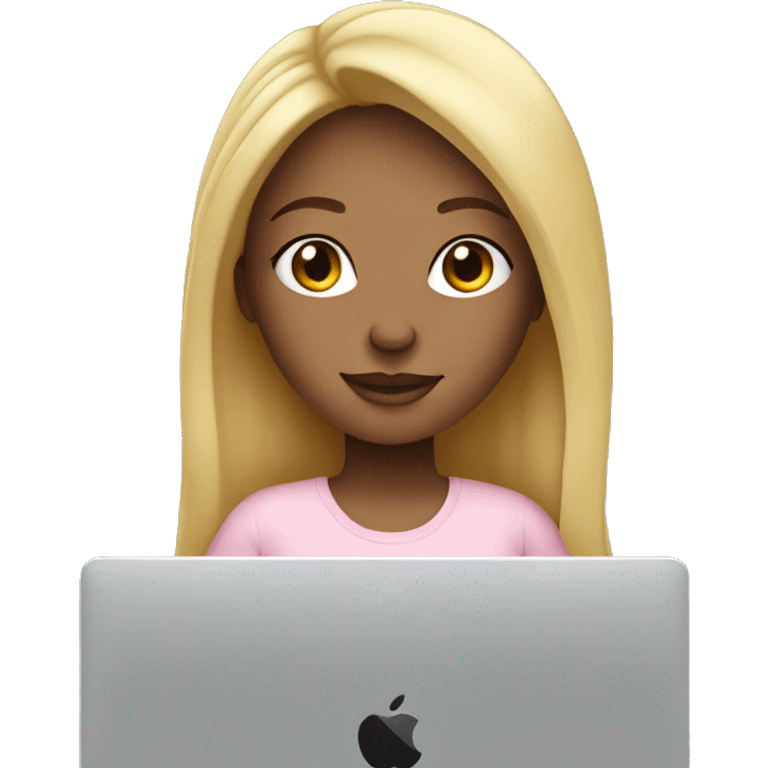 blond-girl-with-MacBook emoji