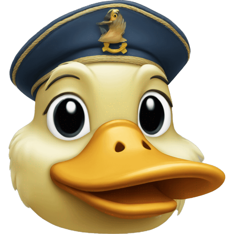 Duck with captain hat  emoji