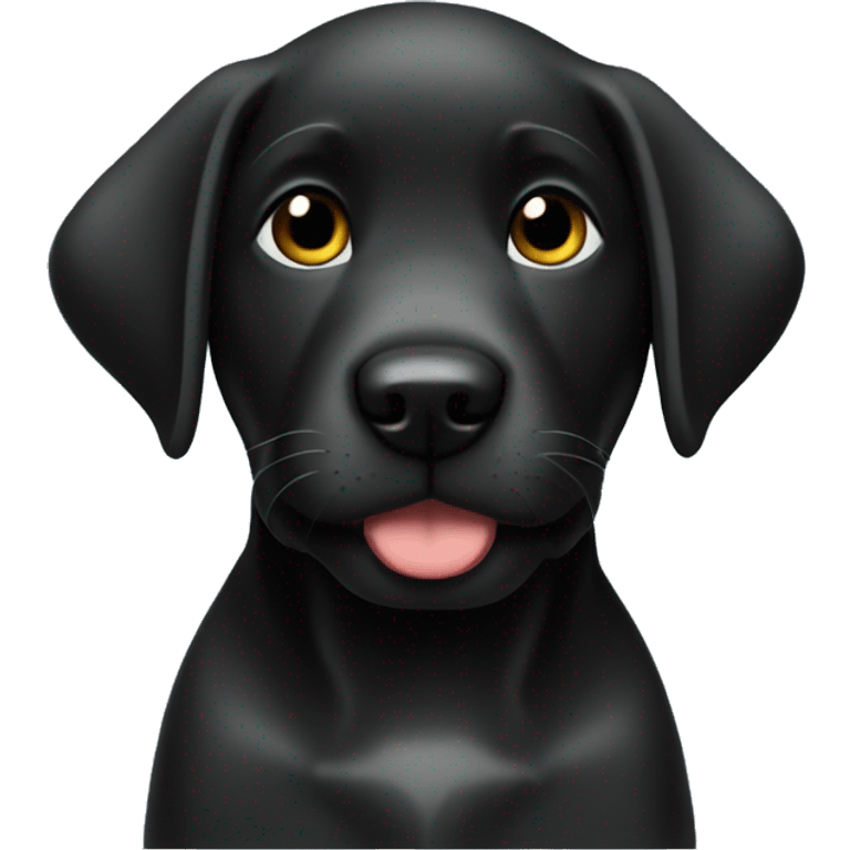 Black lab puppy with football emoji