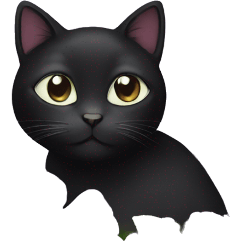 Black cat in the shape of lilac flower emoji