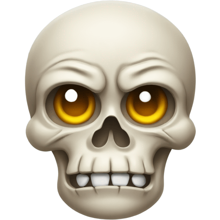 Skull emoji with stressed expression and sweating  emoji