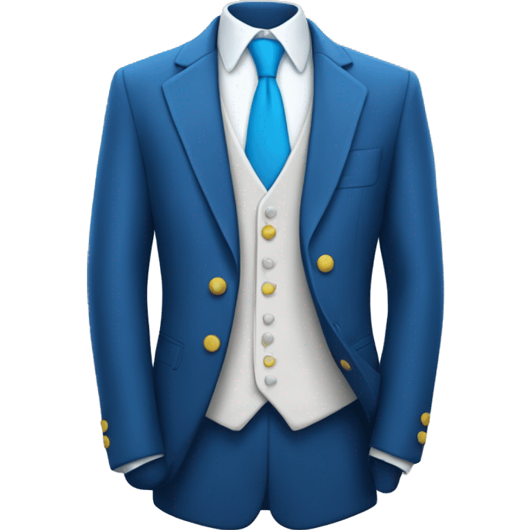 Blue Pent Coat with white shirt and bue tie emoji