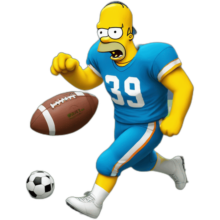 homer simpson playing football emoji