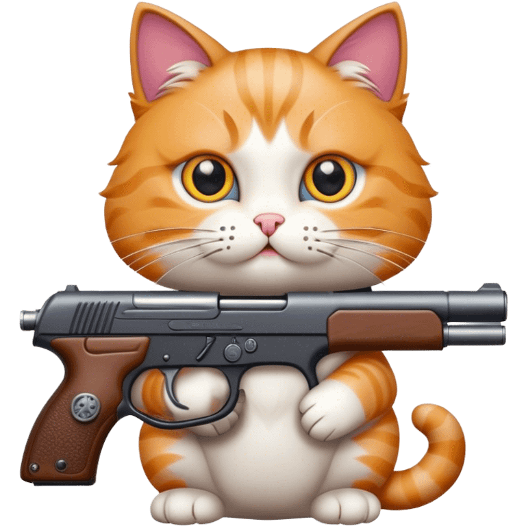 cat holding a gun emoji