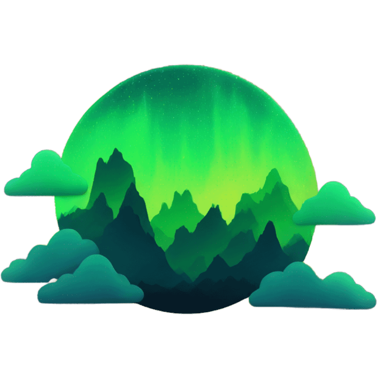 Northern lights with bitco emoji