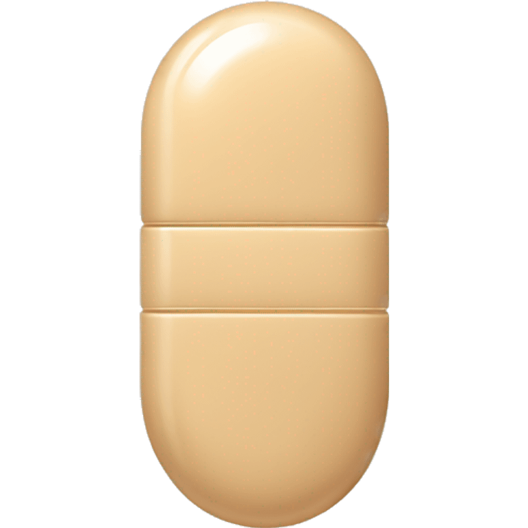 Singular beige pill with a singular line down the center  emoji