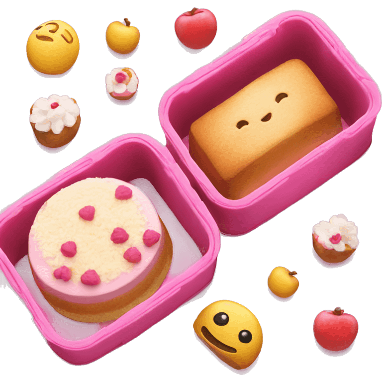 a pink bento cake emoji