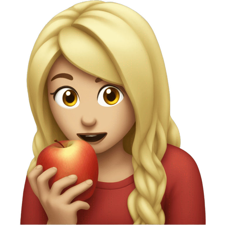 billie eillish eating apple emoji