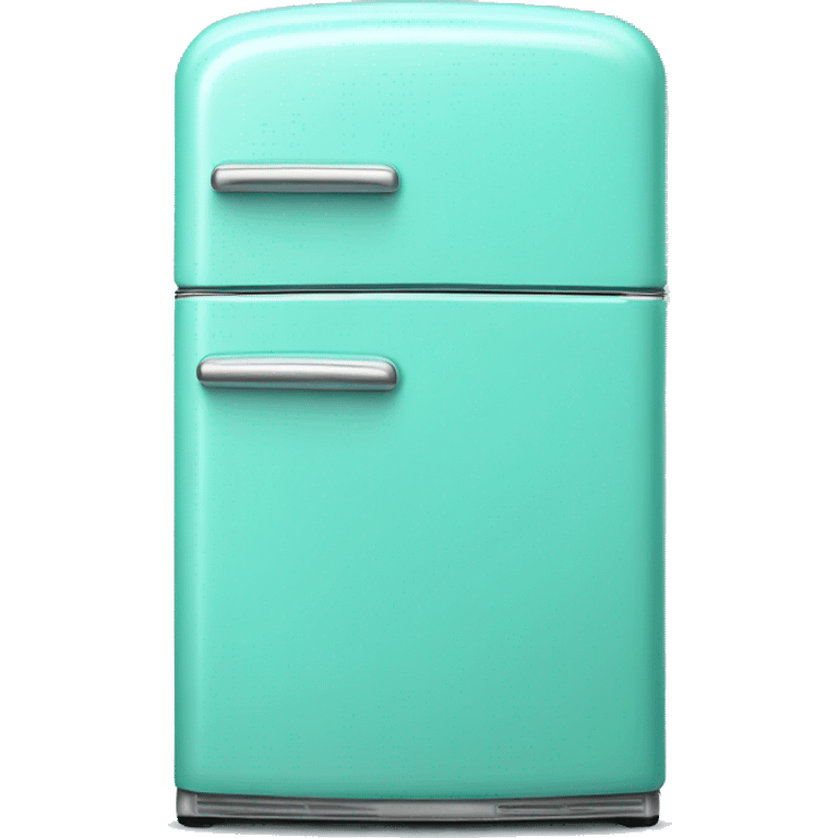 Realistic isolated tiffany blue vintage retro fridge emoji