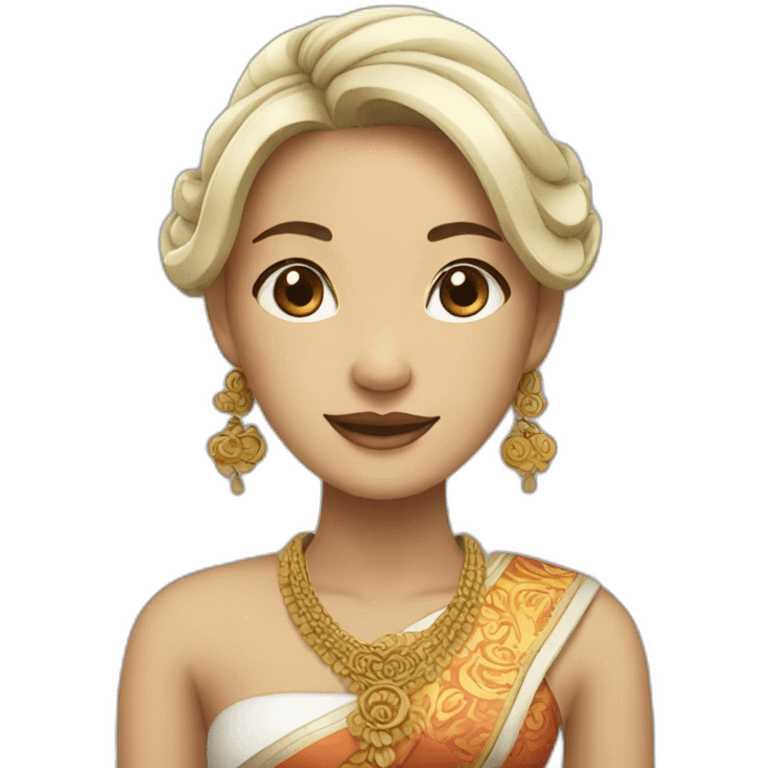 balinese woman in traditional dress but white skin emoji