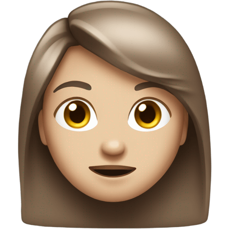 Sassy emoji with white skin and brown hair emoji