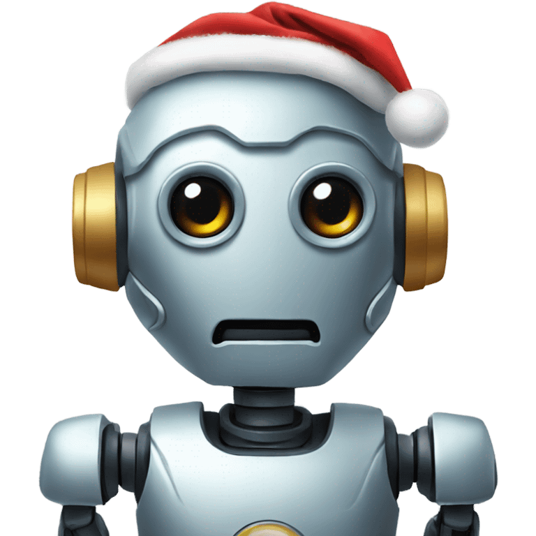 Robot with Christmas spirit emoji