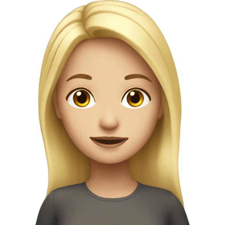 blonde girl with a cofe emoji