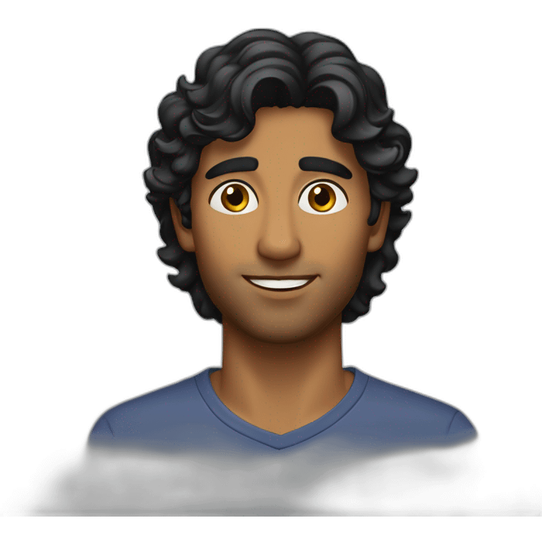 hot sri lankan guy with wavy black hair emoji