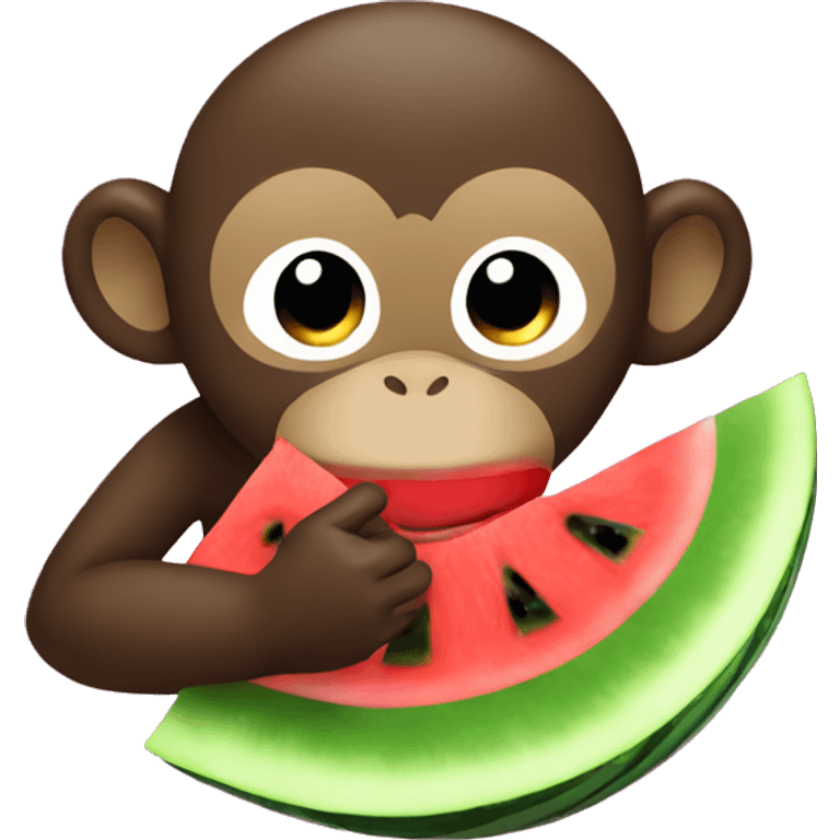 Monkey eating watermelon  emoji