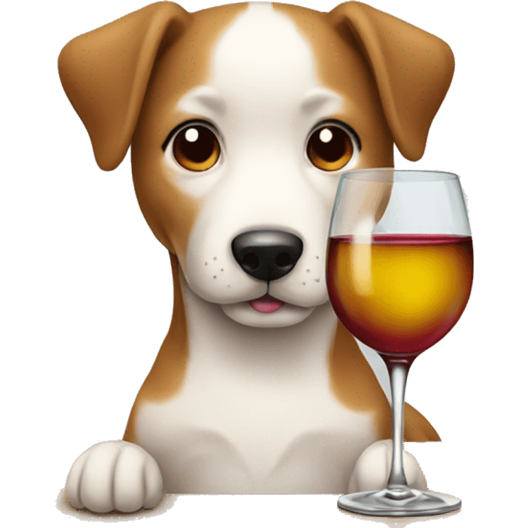 dog drinking wine emoji