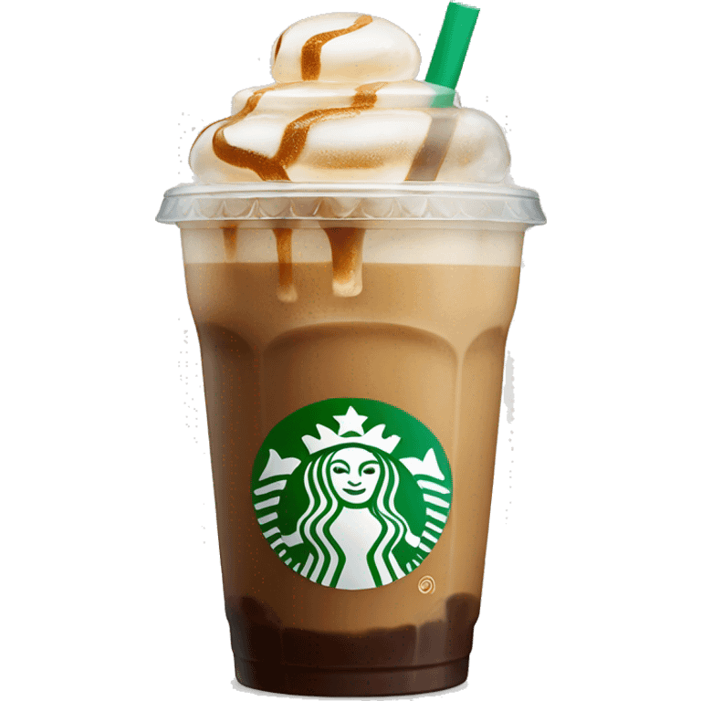 Starbuck ice coffee with ice cubes emoji