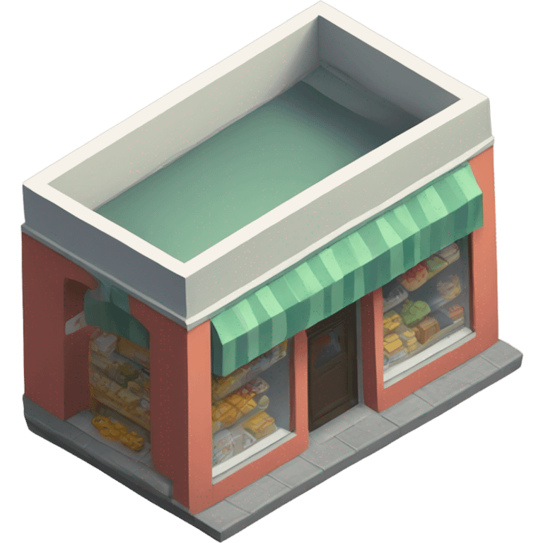 shop and flats isometric emoji