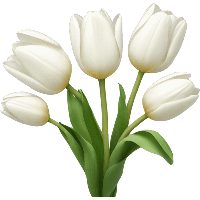 White tulips with a bow emoji