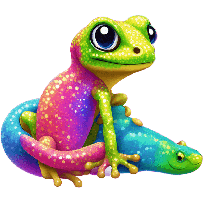 Lisa frank glitter￼ gecko  emoji