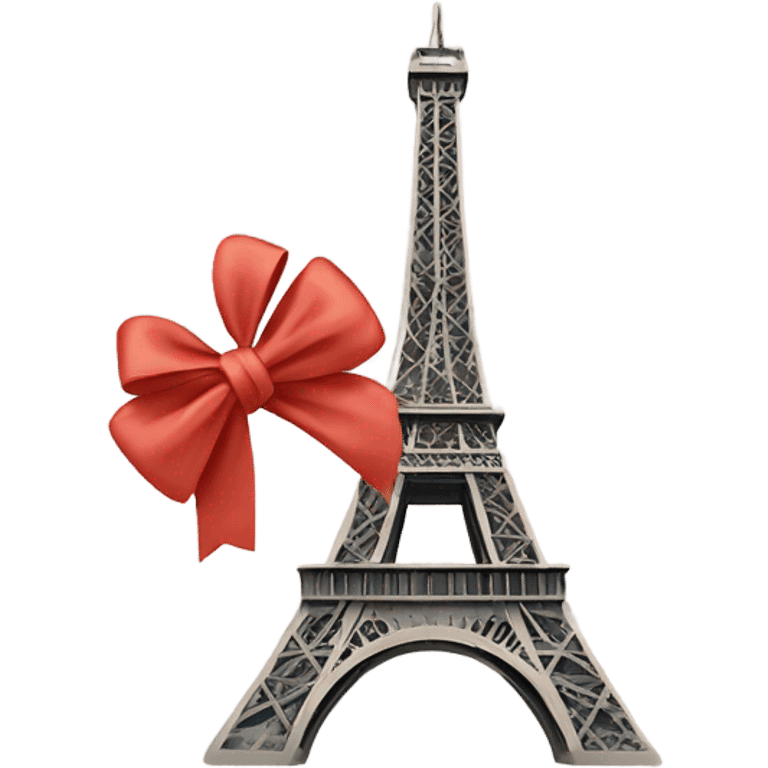 eiffel tower with a bow emoji