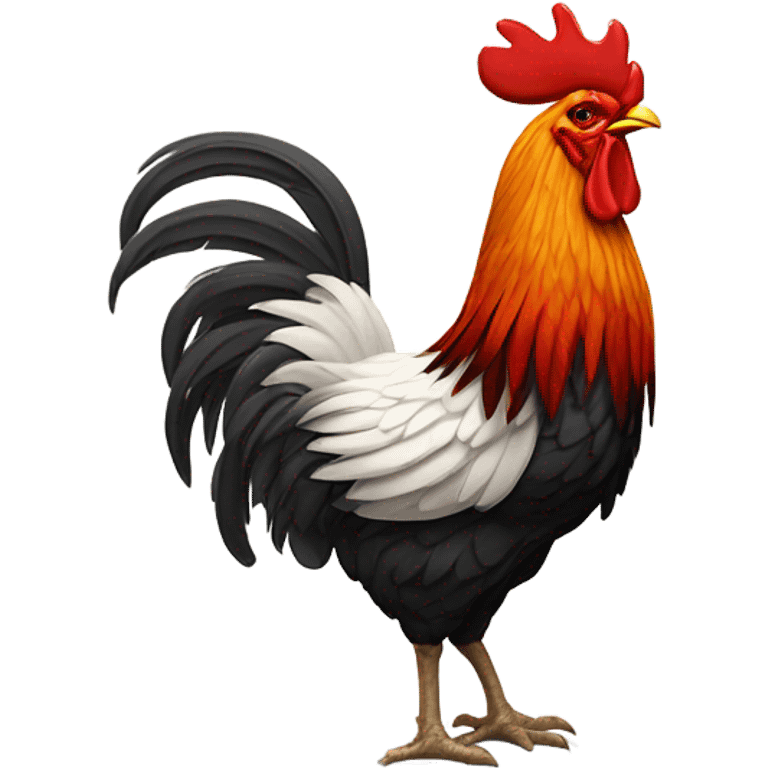 An emoji of a rooster featuring a bright red comb, detailed feathers, and a proud, alert expression, as if crowing at dawn emoji