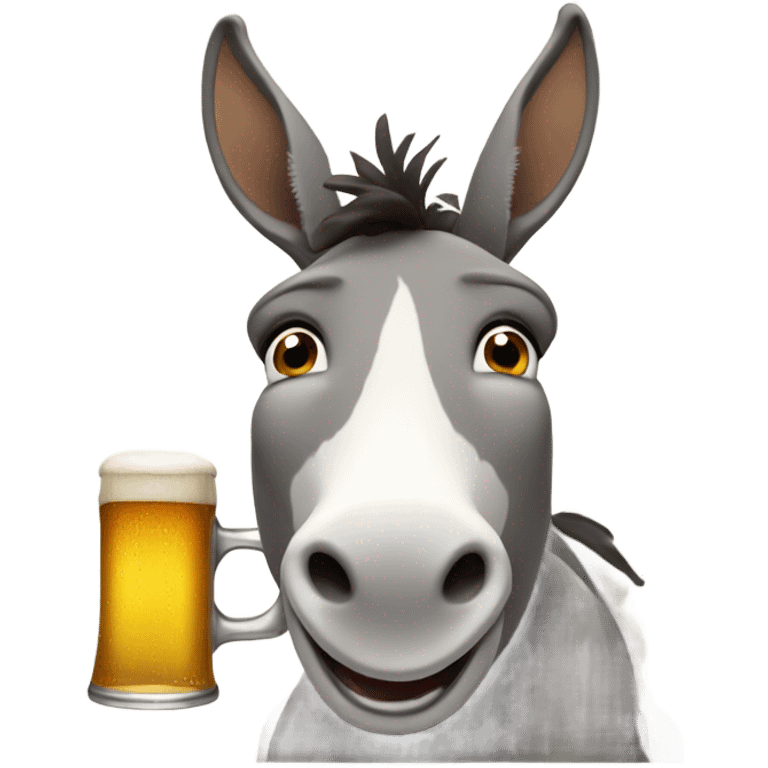 The donkey with beer emoji