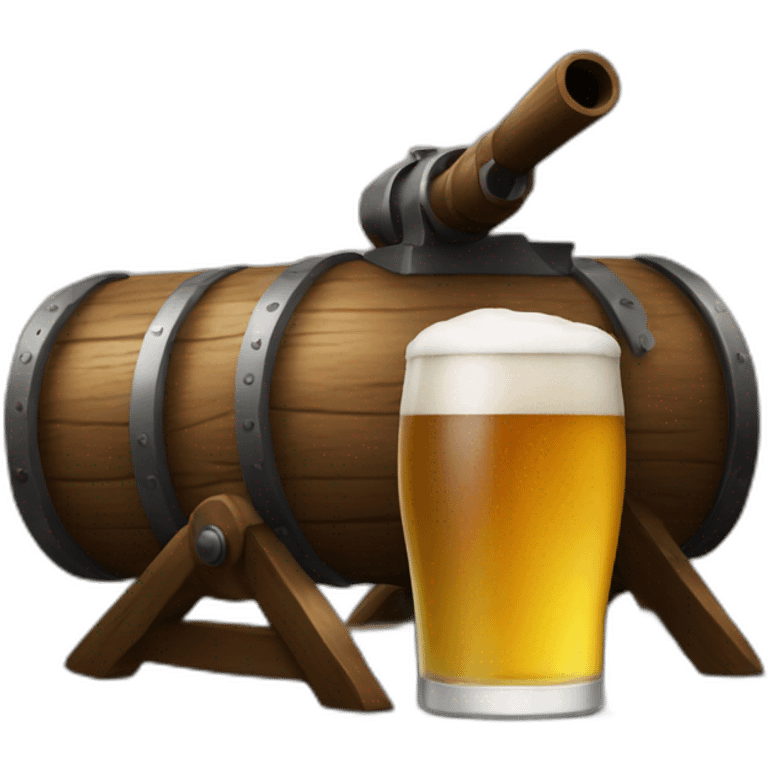 traditional canon shooting beer emoji