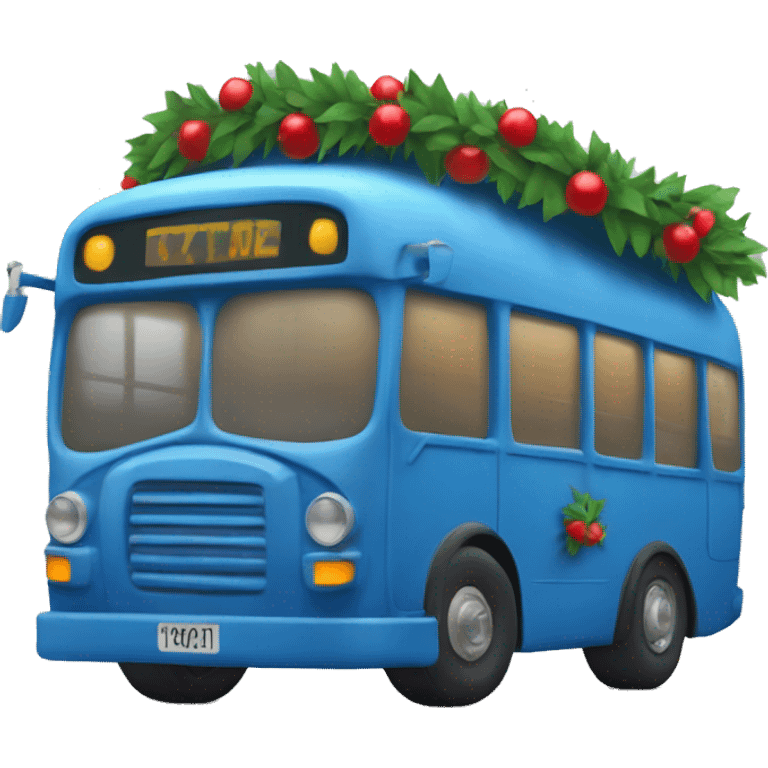 blue electrobus wrapped in a garland  emoji