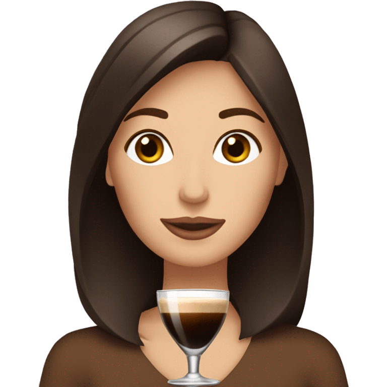 Brunette drinking espresso martini  emoji