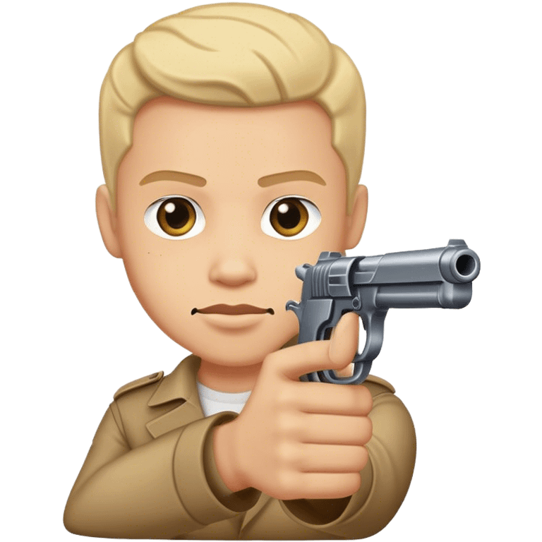 Man pointing fake gun at you emoji