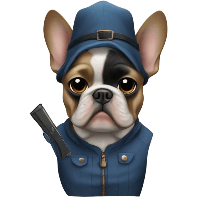 blue and tan french bulldog robber emoji