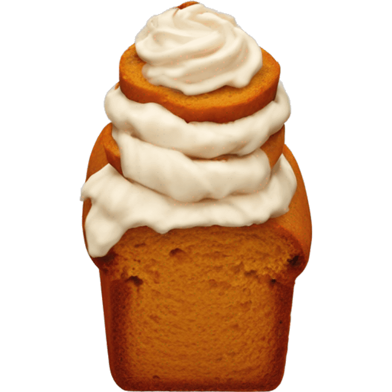 Pumpkin bread with frosting emoji