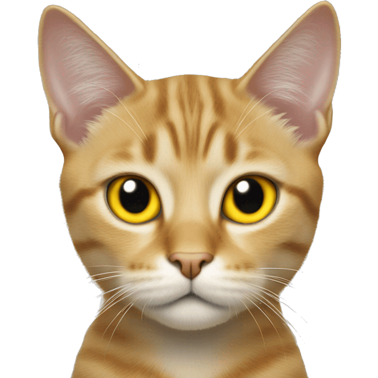 yellow-eyed cat in focus thunder around emoji