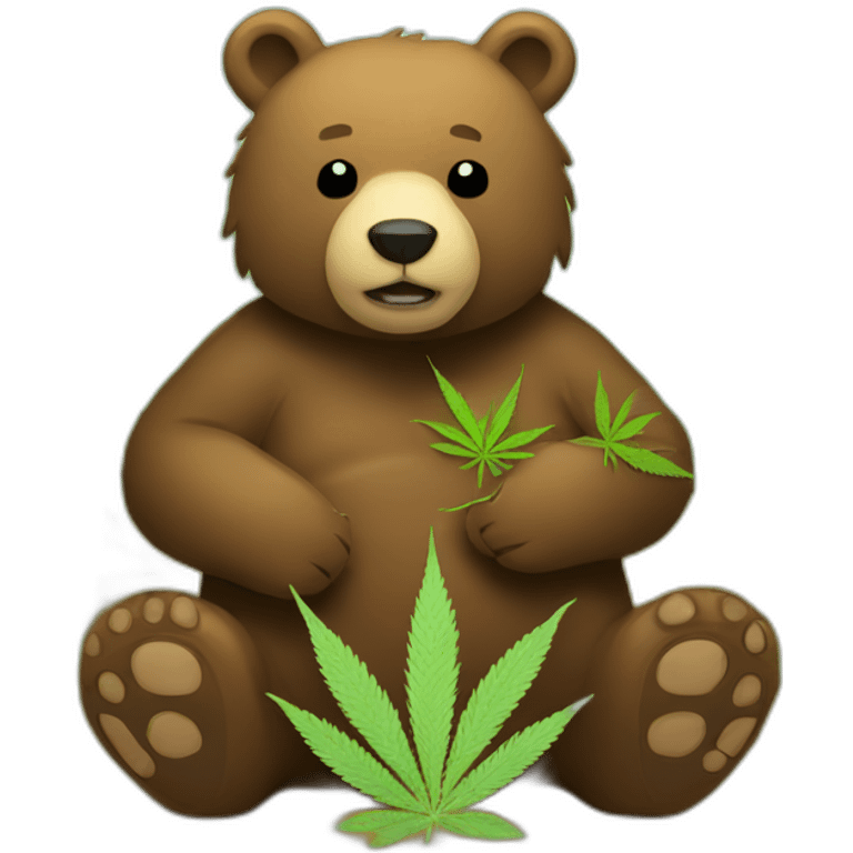 Bear farming cannabis emoji