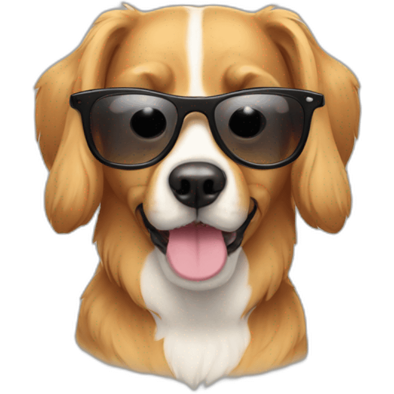 Chien avec des lunettes de soleil emoji