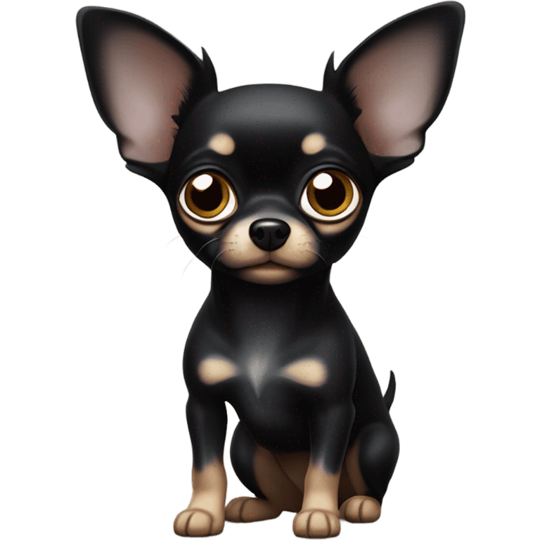 Small black Chihuahua  emoji