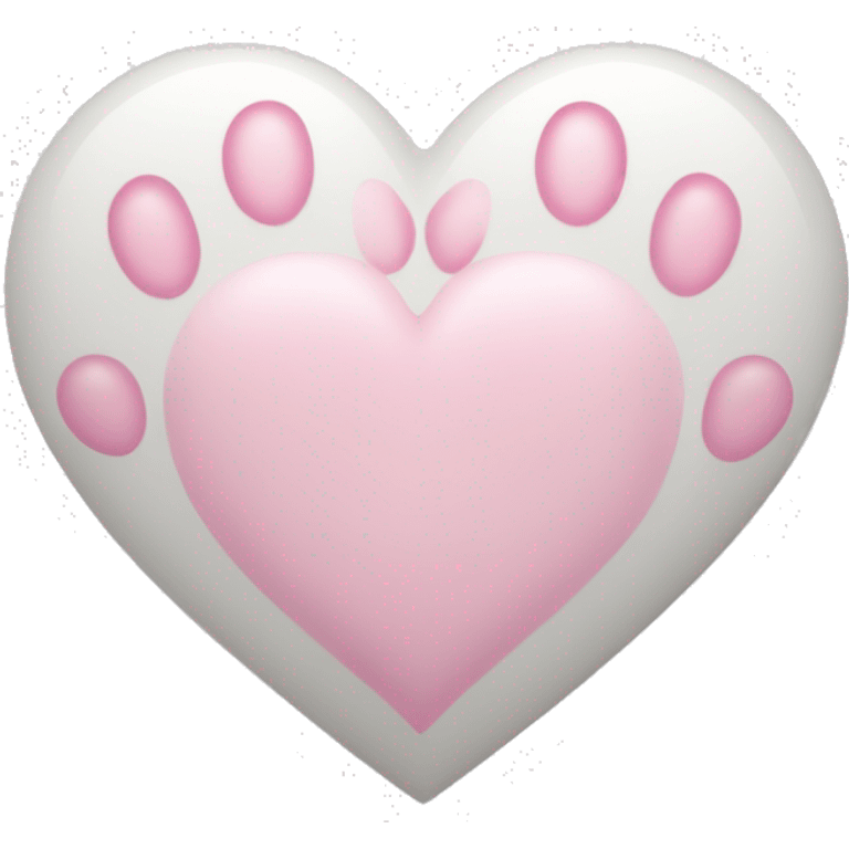 White heart with small pink paw prints on it emoji