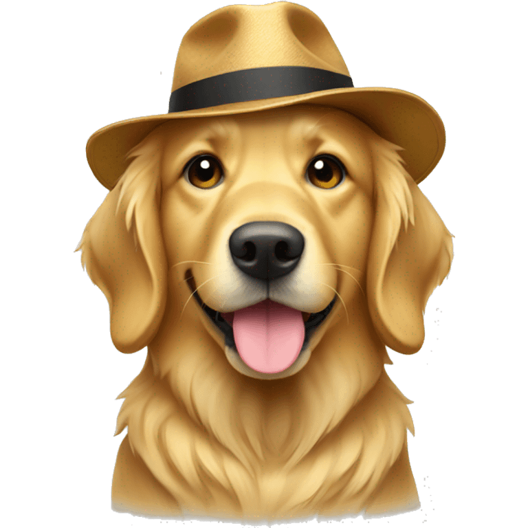 Golden retriever with hat emoji