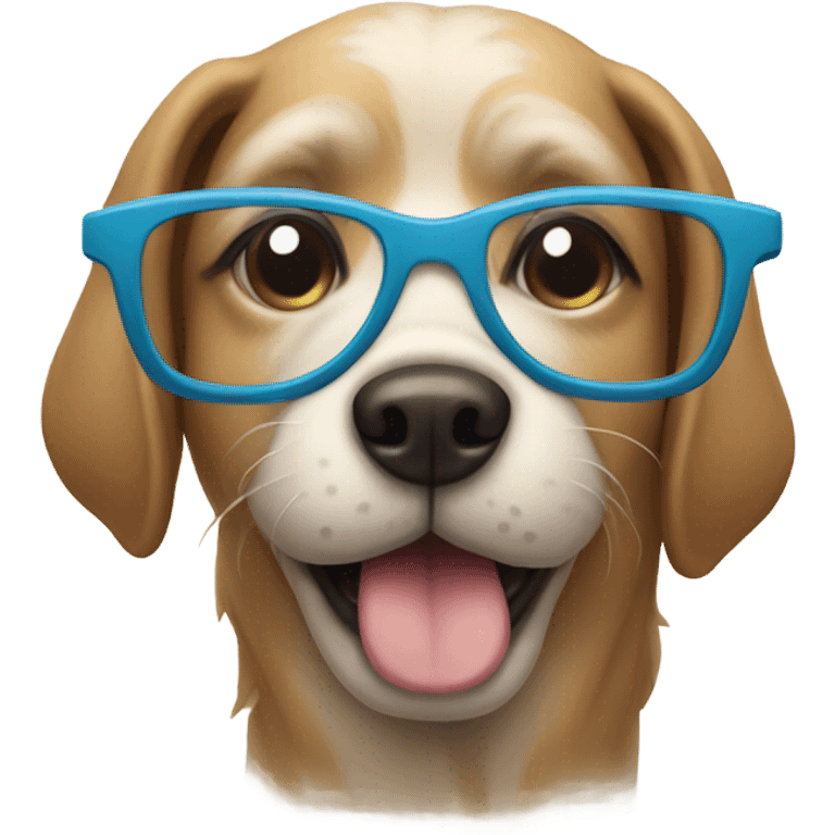 A dog wearing glasses emoji