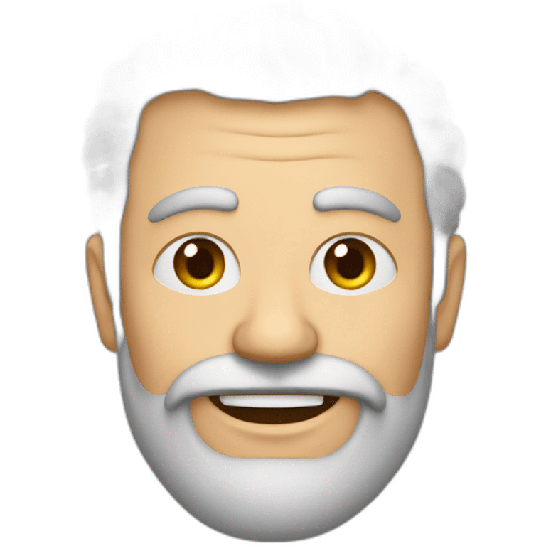 hombre de 70 años con canas, rulo barba  emoji